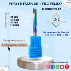 FHP24-R | Fresa CNC 1 Filo Pulido 4mm para Aluminio, ACM y Metales blandos - comprar en línea