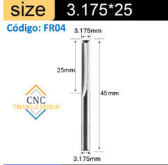 FR04 Fresa Recta Inmersión DC1/8" (3.175mm) LC25mm
