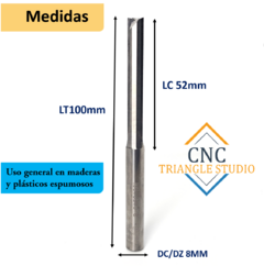 FR24 Fresa Filos rectos DC8mm LC52mm - Corte de Maderas en general - comprar en línea
