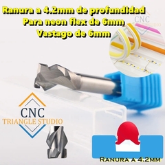 FRN01 Fresa Ranurado Neon Flex 6mm Segunda Gen. Vastago de herramienta 6mm - CNC Trianglestudio