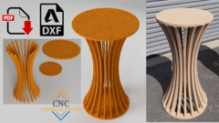 MF02 Banco Tipo Pub, Mesa de cóctel redonda, planos Dxf y PDF | Mobiliario Para Fiestas - CNC Trianglestudio