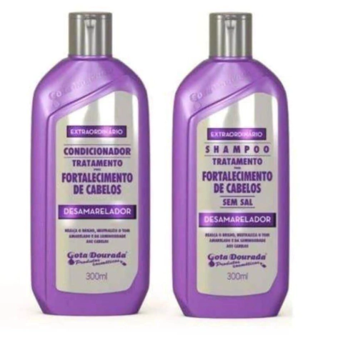 Shampoo E Condicionador Desamarelador 300ml - Gota Dourada