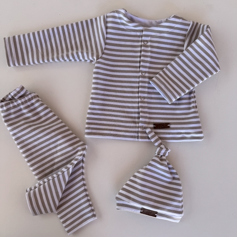 Conjunto rayado beige