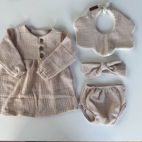 Vestido baby cotton beige