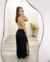 Calça Pantalona Com Fenda Preta - comprar online