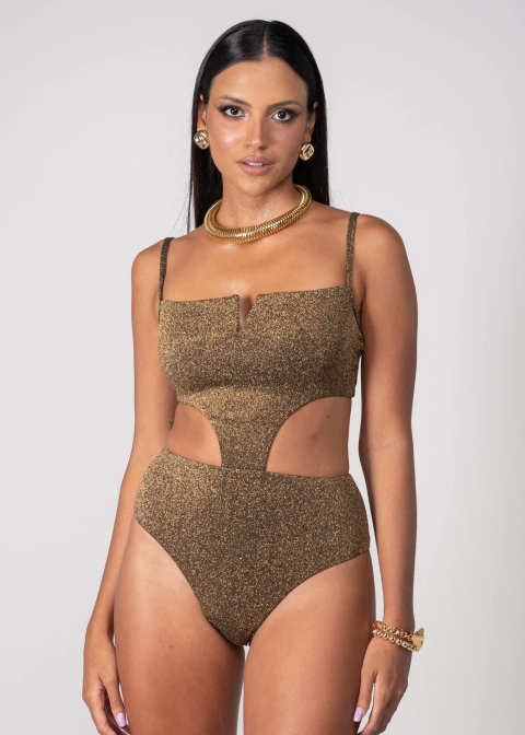 Maiô Lavínia Lurex Gold