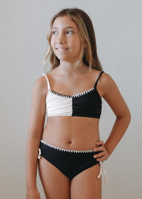 Biquíni Infantil Macramê P&B Crepe - comprar online
