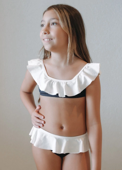 Biquíni Infantil Babados P&B Crepe - comprar online