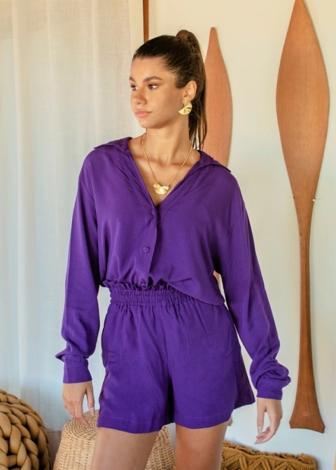 Saída Short Amanda Uva Viscose - Mahi Beachwear