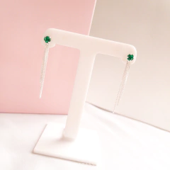 Brinco Franja Verde Esmeralda