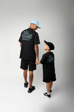 Conjunto Oversized Preto com azul - loja online