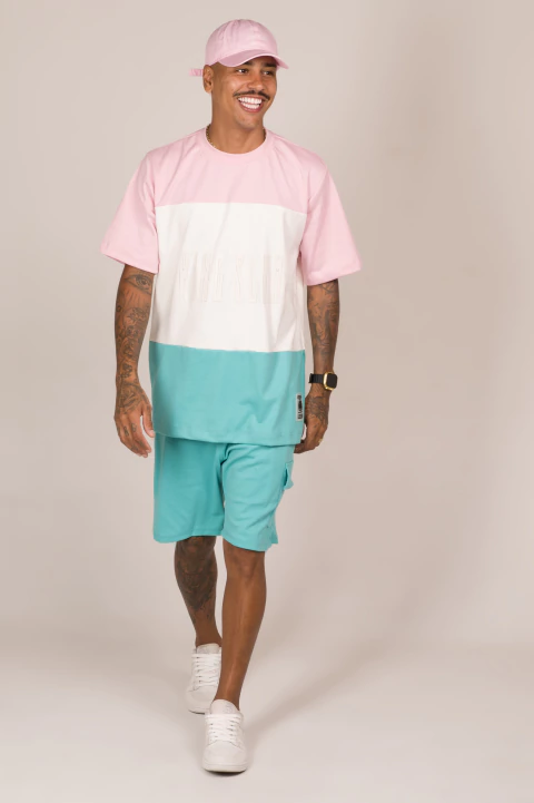 CONJUNTO OVER RECORTE ROSA - comprar online