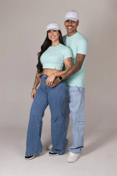 CROPPED BORDADO ALTO RELEVO AZUL BEBÊ - loja online