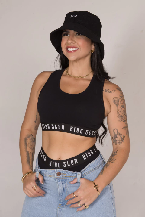 CONJUNTO TOP E CALCINHA PRETO - comprar online