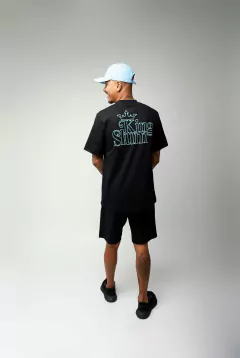 Conjunto Oversized Preto com azul - king slum