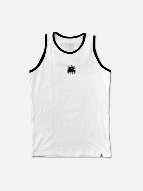 Regata Viés Branca com Preto - comprar online