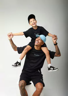 Conjunto Oversized Preto com azul