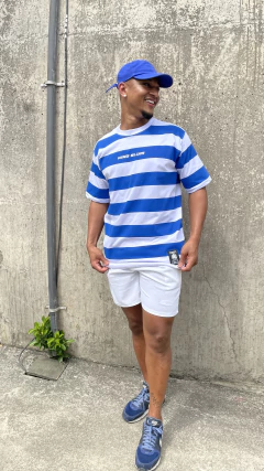 OVERSIZED LISTRADA AZUL