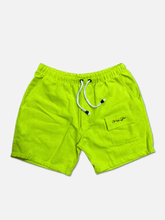 SHORT DE LINHO VERDE LIMÃO - comprar online