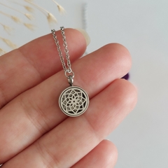 Colar Difusor Pessoal Mandala Inox