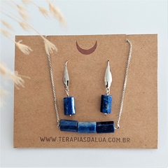 Conjunto Pulseira e Brinco - Lápis Lazúli