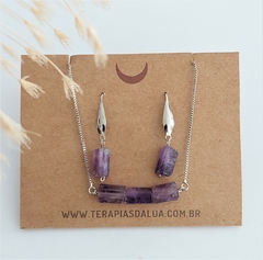 Conjunto Pulseira e Brinco - Ametista