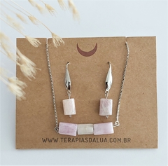 Conjunto Pulseira e Brinco - Kunzita