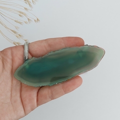 Colar Chapa de Ágata Natural Verde - Tingida 02 na internet