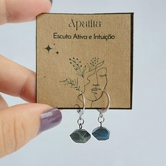 Brinco Argola Apatita Sextavado