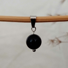 Pingente Esfera de Ágata Preta Natural - comprar online