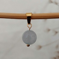 Pingente Dourado Água Marinha Esfera - comprar online