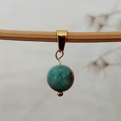 Pingente Dourado Amazonita Pedra Natural Esfera - comprar online