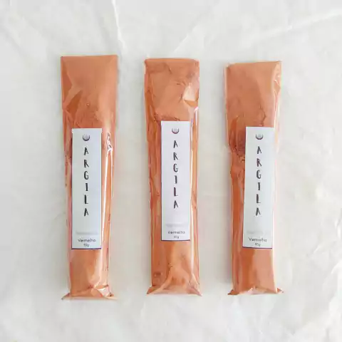 Argila Amazônica em Pó para Máscara Facial e Corpo - Vermelha