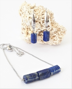 Conjunto Pulseira e Brinco - Lápis Lazúli - comprar online