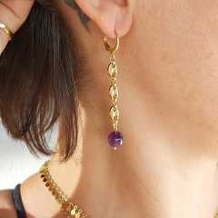 Brinco Gipsy Sila Dourado - Ametista - comprar online