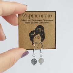 Brincos de Pedra Signo Capricórnio - Labradorita