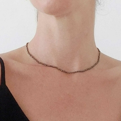 Colar Choker Pirita 2mm - Pedra Natural - comprar online