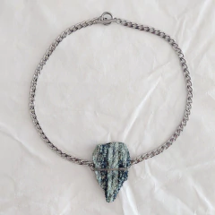 Colar de Pedra Jaspe Rajado Bruto - Choker - comprar online