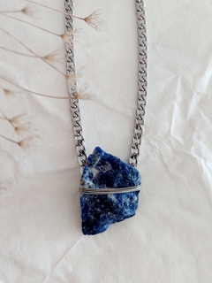 Colar de Sodalita Bruta - Choker - loja online
