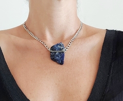Colar de Sodalita Bruta - Choker na internet