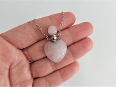 Colar Perfumeiro de Pedra Natural - Quartzo Rosa na internet