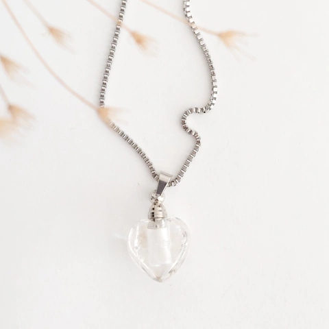 Colar Perfumeiro de Pedra Natural - Quartzo Cristal