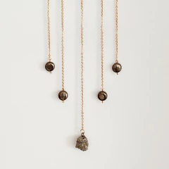 Espelho Dourado de Lua e Pirita - Decoração de Parede - comprar online