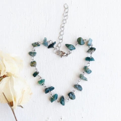 Pulseira de Pedra Jaspe Verde - Cascalho