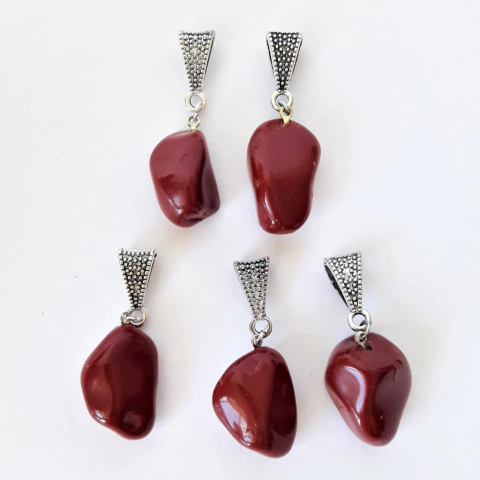 Pingente de Jaspe Natural - Vitalidade,Força e Coragem