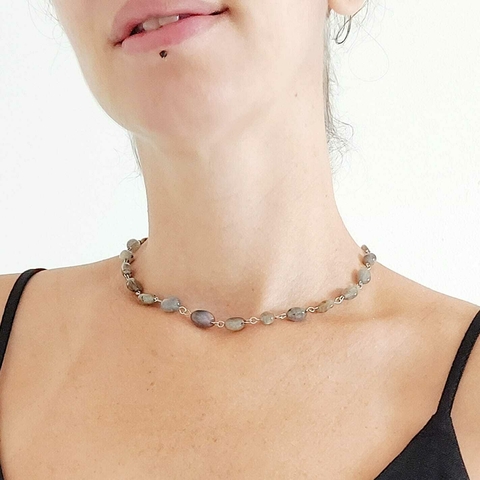 Colar Choker Labradorita