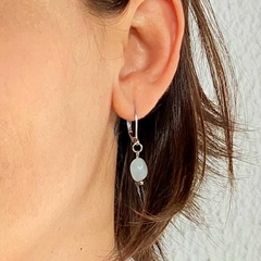 Brincos de Pedra Signo Libra - Água Marinha - comprar online