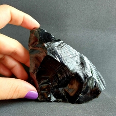 Obsidiana Preta Bruta G 393g - Proteção, Exposição e Expansão
