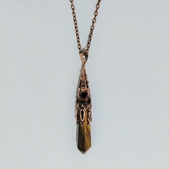 Colar Pêndulo Olho de Tigre - Cobre