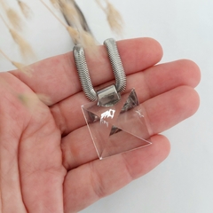 Colar Pirâmide de Pedra Quartzo Cristal - Cura e Purificação - comprar online